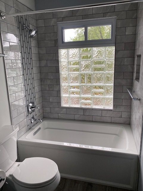 Glass block design for a bathroom window - Security Glass Block